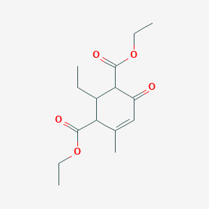molecular formula C15H22O5 B11839840 Diethyl 2-ethyl-4-methyl-6-oxocyclohex-4-ene-1,3-dicarboxylate 