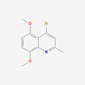molecular formula C12H12BrNO2 B11839856 4-Bromo-5,8-dimethoxy-2-methylquinoline 