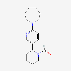 molecular formula C17H25N3O B11839903 2-(6-(Azepan-1-yl)pyridin-3-yl)piperidine-1-carbaldehyde 