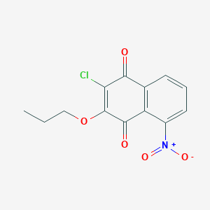 molecular formula C13H10ClNO5 B11839995 2-Chloro-5-nitro-3-propoxynaphthalene-1,4-dione CAS No. 5395-68-6