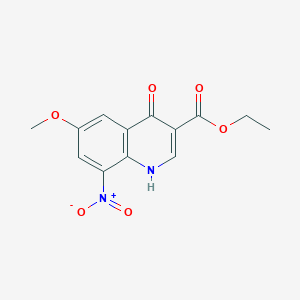 molecular formula C13H12N2O6 B11840011 Ethyl 6-methoxy-8-nitro-4-oxo-1,4-dihydroquinoline-3-carboxylate CAS No. 5327-43-5
