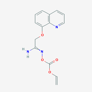 molecular formula C14H13N3O4 B11840019 N'-{[(Ethenyloxy)carbonyl]oxy}[(quinolin-8-yl)oxy]ethanimidamide CAS No. 88758-41-2
