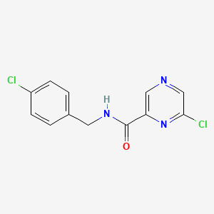 molecular formula C12H9Cl2N3O B11840046 6-Chloro-N-(4-chlorobenzyl)pyrazine-2-carboxamide 