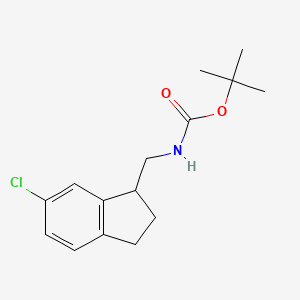 molecular formula C15H20ClNO2 B11840110 tert-Butyl ((6-chloro-2,3-dihydro-1H-inden-1-yl)methyl)carbamate 