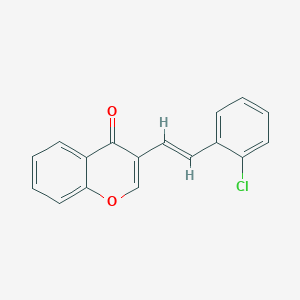 molecular formula C17H11ClO2 B11840123 (E)-3-(2-Chlorostyryl)-4H-chromen-4-one 