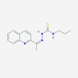molecular formula C15H18N4S B11840152 N-Propyl-2-(1-(quinolin-2-yl)ethylidene)hydrazinecarbothioamide 