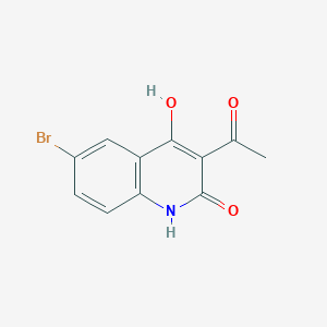 molecular formula C11H8BrNO3 B11840190 3-Acetyl-6-bromo-4-hydroxy-2(1H)-quinolinone 