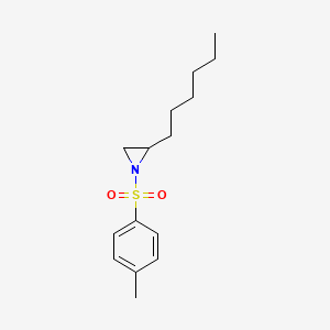 molecular formula C15H23NO2S B11840250 Aziridine, 2-hexyl-1-[(4-methylphenyl)sulfonyl]- CAS No. 148961-16-4
