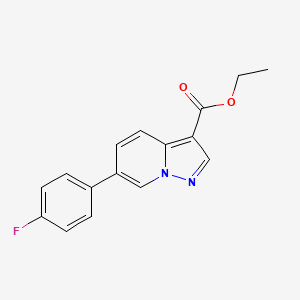 molecular formula C16H13FN2O2 B11840276 Ethyl 6-(4-fluorophenyl)pyrazolo[1,5-a]pyridine-3-carboxylate 