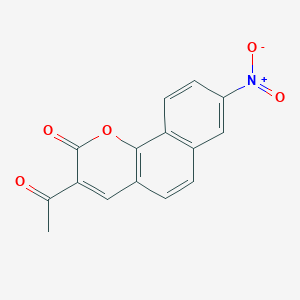 molecular formula C15H9NO5 B11840382 3-Acetyl-8-nitro-2H-naphtho[1,2-b]pyran-2-one CAS No. 875655-42-8