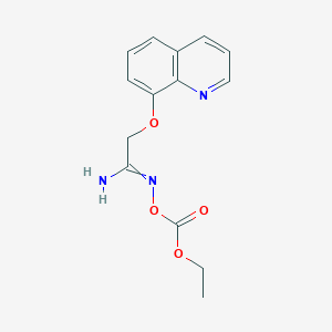molecular formula C14H15N3O4 B11840558 N'-[(Ethoxycarbonyl)oxy][(quinolin-8-yl)oxy]ethanimidamide CAS No. 88758-69-4