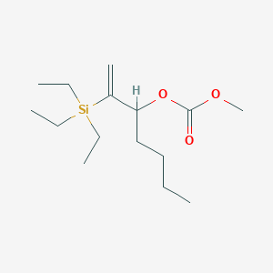 molecular formula C15H30O3Si B11840565 Methyl 2-(triethylsilyl)hept-1-en-3-yl carbonate CAS No. 138404-14-5