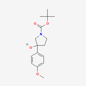 molecular formula C16H23NO4 B11840618 Tert-butyl 3-hydroxy-3-(4-methoxyphenyl)pyrrolidine-1-carboxylate 