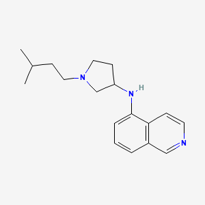 molecular formula C18H25N3 B11840626 N-[1-(3-Methylbutyl)pyrrolidin-3-yl]isoquinolin-5-amine CAS No. 919120-72-2