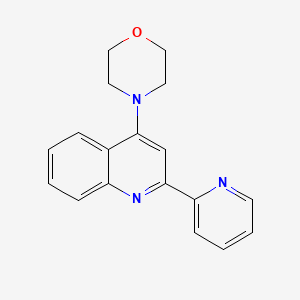 molecular formula C18H17N3O B11840666 Quinoline, 4-(4-morpholinyl)-2-(2-pyridinyl)- CAS No. 133698-98-3