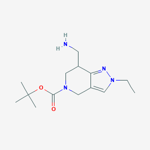 molecular formula C14H24N4O2 B11840679 tert-Butyl 7-(aminomethyl)-2-ethyl-6,7-dihydro-2H-pyrazolo[4,3-c]pyridine-5(4H)-carboxylate 