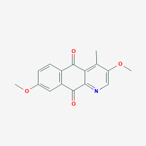 molecular formula C16H13NO4 B11840706 3,8-Dimethoxy-4-methylbenzo[g]quinoline-5,10-dione CAS No. 143704-03-4