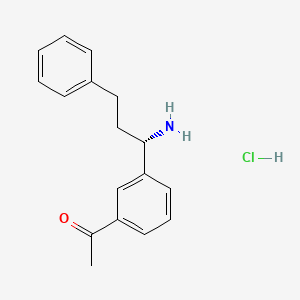molecular formula C17H20ClNO B11840732 (S)-1-(3-(1-amino-3-phenylpropyl)phenyl)ethanone hydrochloride 