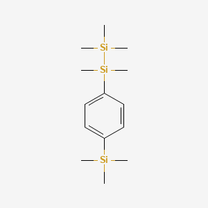 molecular formula C14H28Si3 B11840792 Disilane, pentamethyl[4-(trimethylsilyl)phenyl]- CAS No. 19096-98-1