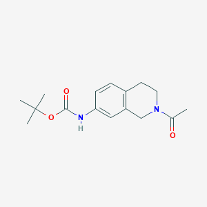 molecular formula C16H22N2O3 B11840807 tert-Butyl (2-acetyl-1,2,3,4-tetrahydroisoquinolin-7-yl)carbamate 