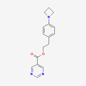 molecular formula C16H17N3O2 B11840833 4-(Azetidin-1-yl)phenethyl pyrimidine-5-carboxylate 