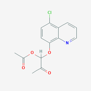 molecular formula C14H12ClNO4 B11840838 1-((5-Chloroquinolin-8-yl)oxy)-2-oxopropyl acetate 
