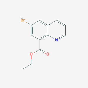 molecular formula C12H10BrNO2 B11840842 Ethyl 6-bromoquinoline-8-carboxylate 
