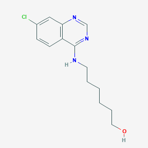 molecular formula C14H18ClN3O B11840933 6-[(7-Chloroquinazolin-4-yl)amino]hexan-1-ol CAS No. 5427-36-1