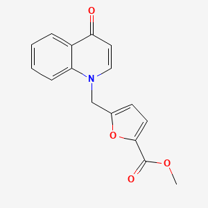 molecular formula C16H13NO4 B11840965 Methyl 5-((4-oxoquinolin-1(4H)-yl)methyl)furan-2-carboxylate 