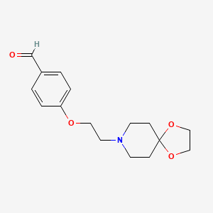 molecular formula C16H21NO4 B11841009 4-[2-(1,4-Dioxa-8-azaspiro[4.5]decan-8-yl)ethoxy]benzaldehyde CAS No. 646071-49-0