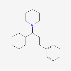 molecular formula C20H31N B11841015 1-(1-Cyclohexyl-3-phenylpropyl)piperidine 