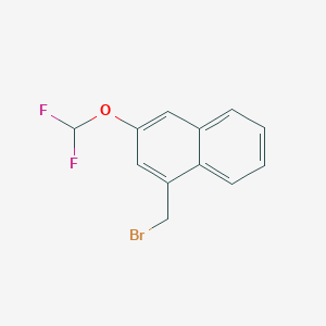 molecular formula C12H9BrF2O B11841053 1-(Bromomethyl)-3-(difluoromethoxy)naphthalene 