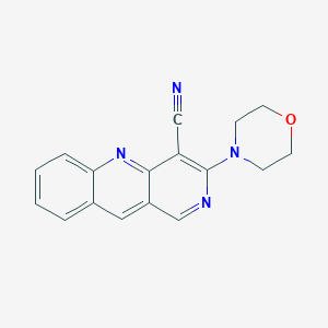 molecular formula C17H14N4O B11841095 Benzo[b][1,6]naphthyridine-4-carbonitrile, 3-(4-morpholinyl)- CAS No. 371930-20-0