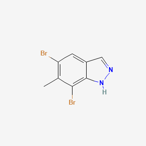 molecular formula C8H6Br2N2 B11841108 5,7-dibromo-6-methyl-1H-indazole 