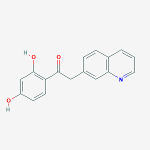 molecular formula C17H13NO3 B11841123 Ethanone, 1-(2,4-dihydroxyphenyl)-2-(7-quinolinyl)- CAS No. 97850-37-8