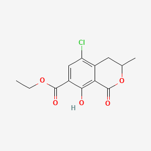 molecular formula C13H13ClO5 B11841141 Ethyl 5-chloro-8-hydroxy-3-methyl-1-oxo-3,4-dihydroisochromene-7-carboxylate CAS No. 54870-23-4