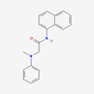 molecular formula C19H18N2O B11841146 Acetamide, 2-(methylphenylamino)-N-1-naphthalenyl- CAS No. 60379-87-5