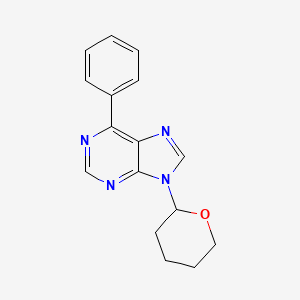 molecular formula C16H16N4O B11841165 6-Phenyl-9-(tetrahydro-2H-pyran-2-yl)-9H-purine CAS No. 175787-78-7