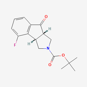 molecular formula C16H18FNO3 B11841225 cis-Tert-butyl 4-fluoro-8-oxo-3,3A,8,8A-tetrahydroindeno[1,2-C]pyrrole-2(1H)-carboxylate 