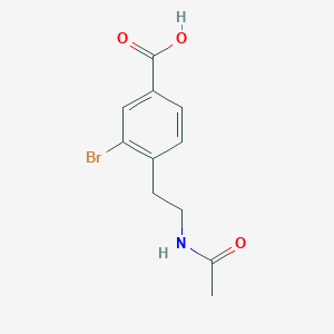 molecular formula C11H12BrNO3 B11841245 4-(2-Acetamidoethyl)-3-bromobenzoic acid CAS No. 1131594-25-6
