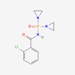 molecular formula C11H13ClN3O2P B11841248 N-[Bis(aziridin-1-yl)phosphoryl]-2-chlorobenzamide CAS No. 956-94-5