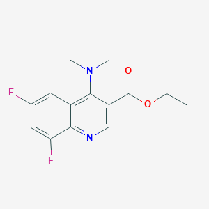molecular formula C14H14F2N2O2 B11841322 Ethyl 4-(dimethylamino)-6,8-difluoroquinoline-3-carboxylate 