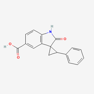 molecular formula C17H13NO3 B11841526 2'-Oxo-2-phenylspiro[cyclopropane-1,3'-indoline]-5'-carboxylic acid 