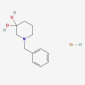 molecular formula C12H18BrNO2 B11841564 1-Benzylpiperidine-3,3-diol hydrobromide CAS No. 61995-16-2