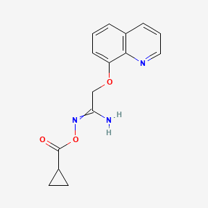 molecular formula C15H15N3O3 B11841574 N'-[(Cyclopropanecarbonyl)oxy][(quinolin-8-yl)oxy]ethanimidamide CAS No. 88757-78-2