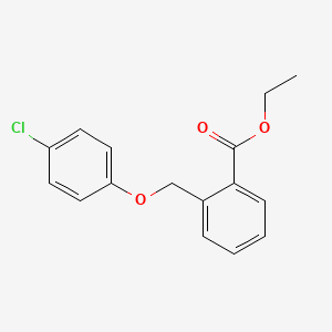 molecular formula C16H15ClO3 B11841603 Ethyl 2-((4-chlorophenoxy)methyl)benzoate 