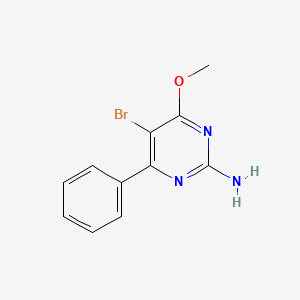molecular formula C11H10BrN3O B11841618 5-Bromo-4-methoxy-6-phenylpyrimidin-2-amine 