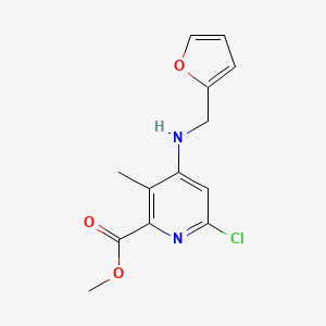 molecular formula C13H13ClN2O3 B11841627 Methyl 6-chloro-4-((furan-2-ylmethyl)amino)-3-methylpicolinate 