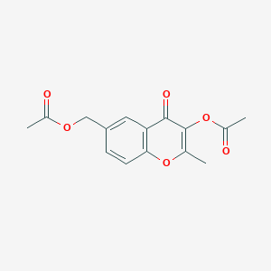 molecular formula C15H14O6 B11841633 6-[(Acetyloxy)methyl]-2-methyl-4-oxo-4H-1-benzopyran-3-yl acetate CAS No. 61407-19-0