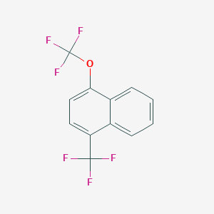molecular formula C12H6F6O B11841646 1-(Trifluoromethoxy)-4-(trifluoromethyl)naphthalene 